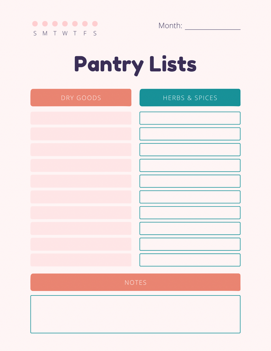 Grocery List Planner (Digital Product-Editable)