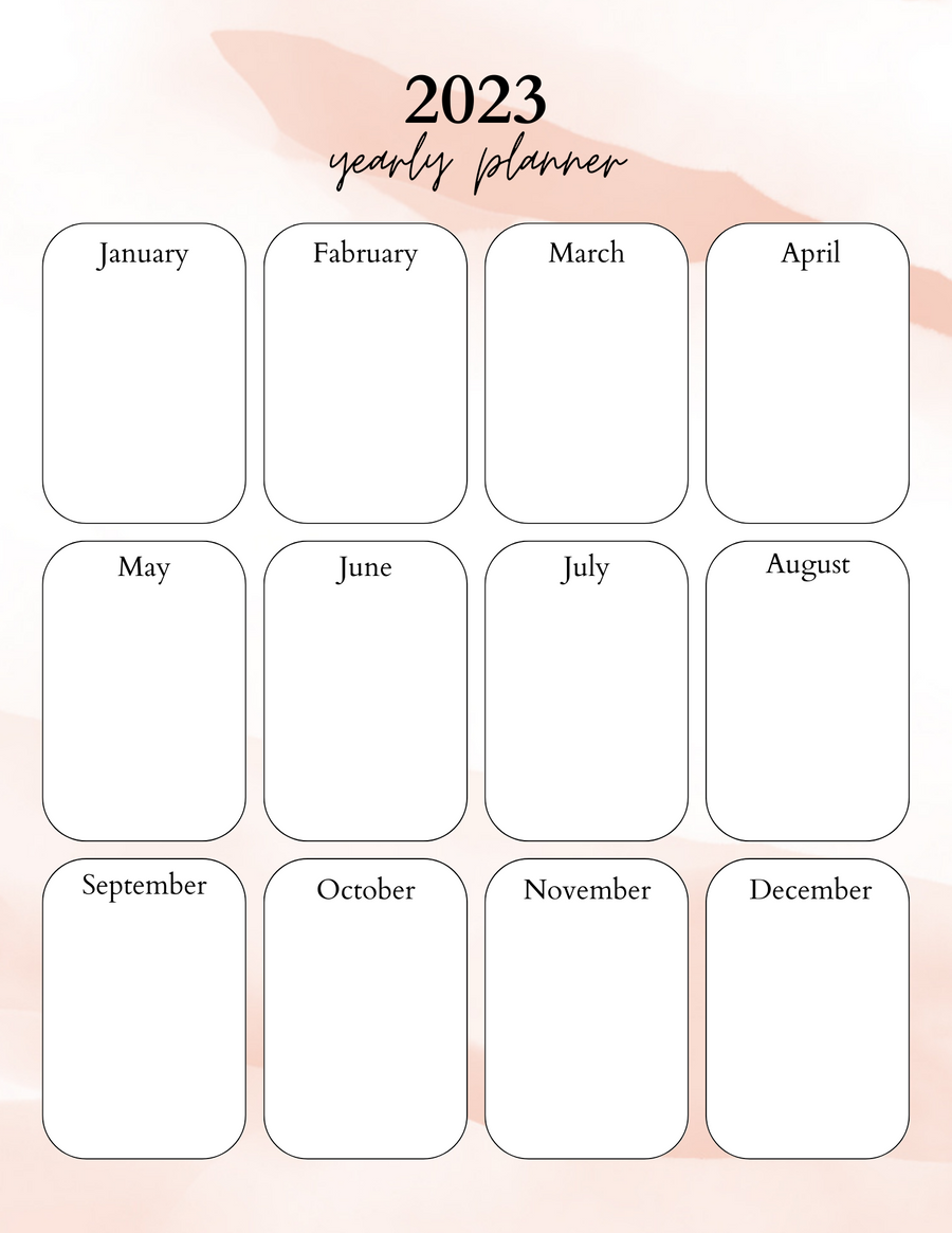 Yearly Planner Digital Download