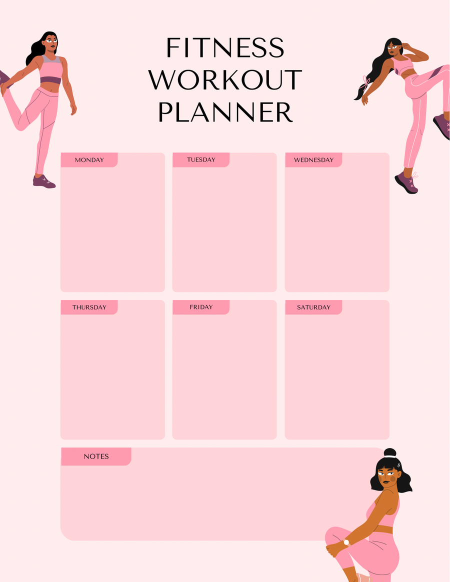 Workout planner Digital Download